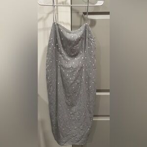 Alice + Olivia new nwt dress gray sequin very y2k 18” pit to pit 32” length 10
